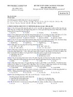 ĐỀ THI TUYỂN SINH CAO ĐẲNG NĂM 2010 Môn: HÓA HỌC; Khối A mã đề 795 