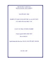 Nghiên cứu khả năng hấp thụ cu, zn, pb từ đất của một số loại thực vật 