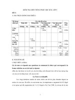 KIỂM TRA MÔN TIẾNG PHÁP, HỌC KÌ II, LỚP 8 Đề 11