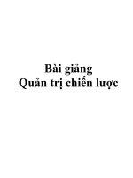 Bài giảng quản trị chiến lược