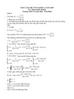 Gợi ý giải đề thi ĐH khối A năm 2009