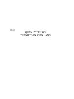 QUẢN LÝ TIỀN GỞI THANH TOÁN NGÂN HÀNG.
