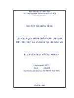 Giám sát quy trình chăn nuôi, giết mổ tiêu thụ thịt gà an toàn tại chương mỹ 