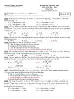 ĐỀ THI THỬ ĐẠI HỌC SỐ 1 NĂM HỌC 2011 - 2012 Môn: Vật lý