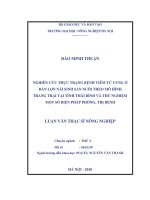 Nghiên cứu thực trạng bệnh viêm tử cung ở đàn lợn nái sinh sản nuôi theo mô hình trang trại tại tỉnh thái bình và thử nghiệm một số biện pháp phòng, trị bệnh 