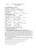 English 8-Kỳ 2 +matrận+đáp án