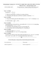 ĐỀ THI TỐT NGHIỆP TRUNG HỌC PHỔ THÔNG NĂM 2010 Môn TOÁN − Giáo dục thường xuyên