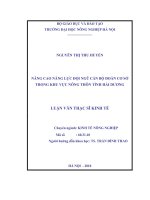 Nâng cao năng lực đội ngũ cán bộ đoàn cơ sở trong khu vực nông thôn tỉnh hải dương 