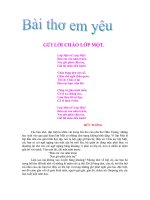 Bài thơ: Gửi lời chào lớp 1