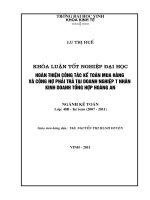 Hoàn thiện công tác kế toán Mua hàng và công nợ phải trả tại Doanh nghiệp t nhân kinh doanh tổng hợp Hoàng An