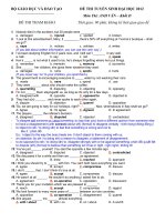 ĐỀ THI THỬ ĐẠI HỌC MÔN ANH VĂN KHỐI D  đề số 3