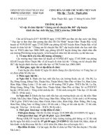 THÔNG BÁO CHÍNH THỨC HỘI THI 