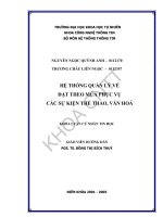 HỆ THỐNG QUẢN lý vé đặt THEO mùa PHỤC vụ các sự KIỆN THỂ THAO, văn HOÁ 