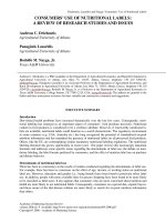 CONSUMERS’ USE OF NUTRITIONAL LABELS 