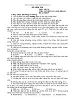 Đề kiểm tra đầu vào Vật lý 8