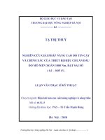 Nghiên cứu giải pháp nâng cao độ tin cậy và chính xác của thiết bị hiệu chuẩn đầu đo mô men xoắn 1000 nm, đạt sai số (0,1 0,05)% 