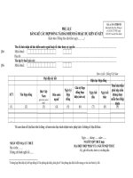 BẢNG KÊ CÁC HỢP ĐỒNG TÁI BẢO HIỂM ĐÃ HOẶC DỰ KIẾN KÝ KẾT