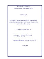 [Luận văn]vai trò của người dân trong việc tham gia xây dựng mô hình nông thôn mới tại một số điểm vùng đồng bằng sông hồng 