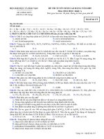 ĐỀ THI TUYỂN SINH CAO ĐẲNG NĂM 2009 Môn: HOÁ HỌC; Khối: A mã đề  275 