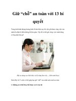 Giữ chỗ  an toàn với 13 bí quyết 