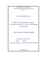 Nghiên cứu đặc điểm nông sinh học của một số tổ hợp lai cà chua vụ xuân hè 2009 tại bắc ninh 