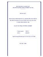 [Luận văn]nghiên cứu một số đặc điểm dịch tễ bệnh tiên mao trùng do trypanosoma evansi ở trâu bò tại lạng sơn và biện pháp phòng trị 