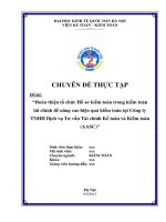 Hoàn thiện tổ chức Hồ sơ kiểm toán trong kiểm toán tài chính để nâng cao hiệu quả kiểm toán tại Công ty TNHH Dịch vụ Tư vấn Tài chính Kế toán và Kiểm toán (AASC)