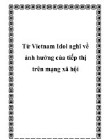 Từ vietnam idol nghĩ về ảnh hưởng của tiếp thị trên mạng xã hội 