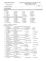 ĐỀ THI CHẤT LƯỢNG HỌC KỲ I NĂM HỌC 2012-2013 TRƯỜNG THPT CHUYÊN THÁI NGUYÊN MÔN TIẾNG ANH LỚP 10