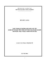 Thực trạng và những giải pháp chủ yếu nhằm đẩy nhanh tiến trình cổ phần hoá doanh nghiệp nhà nước trực thuộc thành phố hà nội 
