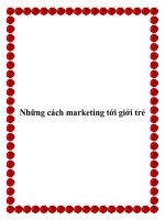 Những cách marketing tới giới trẻ 