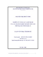 Nghiên cứu năng lực cạnh tranh của các doanh nghiệp chế biến thuỷ sản trên địa bàn tỉnh nghệ an 