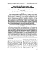 ĐáNH GIá TáC ĐộNG CủA CHƯƠNG TRìNH TậP HUấN QUảN Lý DịCH HạI TổNG HợP TRÊN SảN XUấT LúA ở THáI BìNH