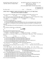 ĐỀ KIỂM TRA HỌC KÌ I NĂM HỌC 2012-2013 TRƯỜNG THPT LÊ THÁNH TÔNG, GIA LAI MÔN VẬT LÝ LỚP 10 