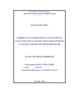 Nghiên cứu giải pháp chuyển chăn nuôi gia cầm từ khu dân cư ra khu chăn nuôi tập trung của huyện chương mỹ thành phố hà nội 
