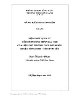 Sáng kiến kinh nghiệm: Quản lý đổi mới của phó hiệu trưởng THCS