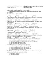 Đề thi Kỳ I Vật lý