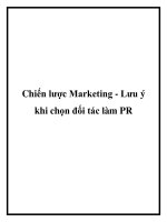 Chiến lược marketing   lưu ý khi chọn đối tác làm PR 