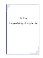 BÀI GIẢNG KHUYẾN NÔNG 