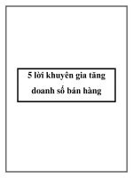 5 lời khuyên gia tăng doanh số bán hàng