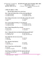 Kiểm tra học kỳ II - Sinh học 11