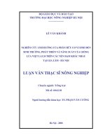 Nghiên cứu ảnh hưởng của phân hữu cơ vi sinh đến sinh trưởng, phát triển năng suất của giống lúa việt lai 24 trên các nền đạm khác nhau tại gia lâm   hà nội 