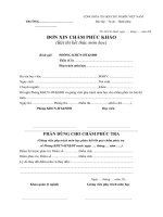 ĐƠN XIN CHẤM PHÚC KHẢO