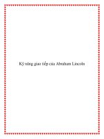 Kỹ năng giao tiếp của abraham lincoln 