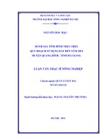 Đánh giá tình hình thực hiện quy hoạch sử dụng đất đến năm 2010 huyện quang bình   tỉnh hà giang 
