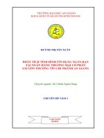 PHÂN TÍCH TÌNH HÌNH tín DỤNG NGẮN hạn tại NGÂN HÀNG THƯƠNG mại cổ PHẦN sài gòn THƯƠNG tín CHI NHÁNH AN GIANG 