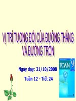 Vị trí  tương đối của đường thẳng và đường tròn