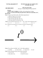 ĐỀ KIỂM TRA HỌC KỲ I KHỐI LỚP 8 TRƯỜNG THCS BÌNH MỸ NĂM HỌC 2012-2013 MÔN HÓA HỌC 