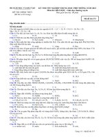 KỲ THI TỐT NGHIỆP TRUNG HỌC PHỔ THÔNG NĂM 2013 Môn HOÁ HỌC