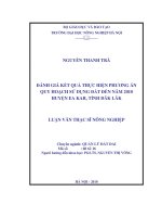 Đánh giá kết quả thực hiện phương án quy hoạch sử dụng đất đến năm 2010 huyên EA KAR, tỉnh đắc lắc 